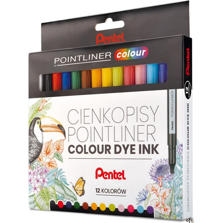 Pointliner Colour łączą w sobie precyzję oraz estetykę pisania.Cienkopis z cienką końcówką z_tuszem na bazie wody.Cienka linia p