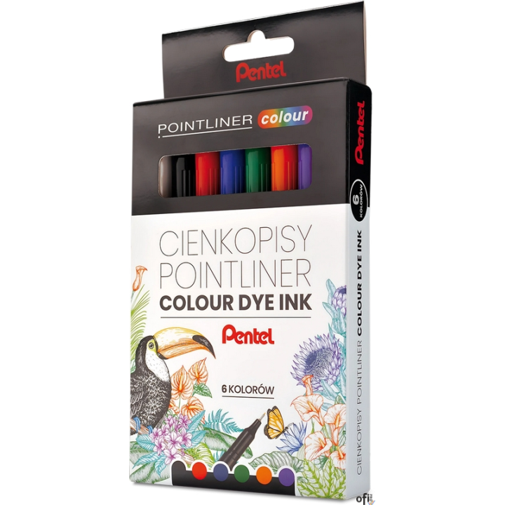 Pointliner Colour łączą w sobie precyzję oraz estetykę pisania.Cienkopis z cienką końcówką z_tuszem na bazie wody.Cienka linia p
