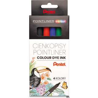 Pointliner Colour łączą w sobie precyzję oraz estetykę pisania.Cienkopis z cienką końcówką z_tuszem na bazie wody.Cienka linia p