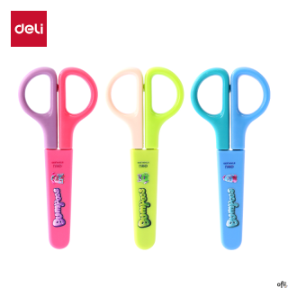 Nożyczki szkolne Deli z ochroną ostrza SE MACARON mix kolorów.
