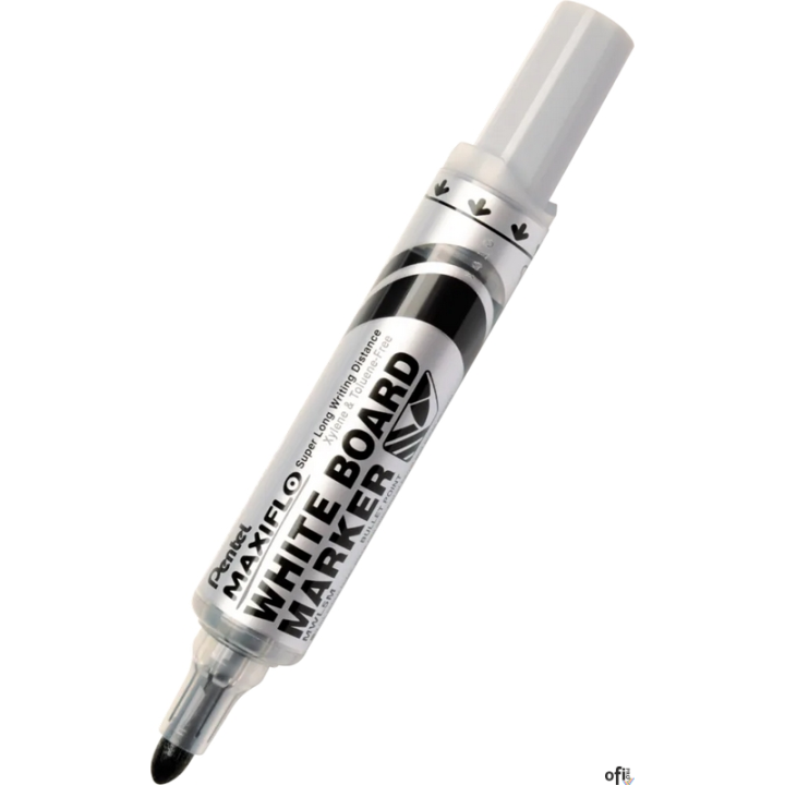 Marker MAXIFLO do białych i_ceramicznych tablic z_bardzo grubą końcówką. Płynny tusz dozowany w_razie konieczności nawilżenia ko