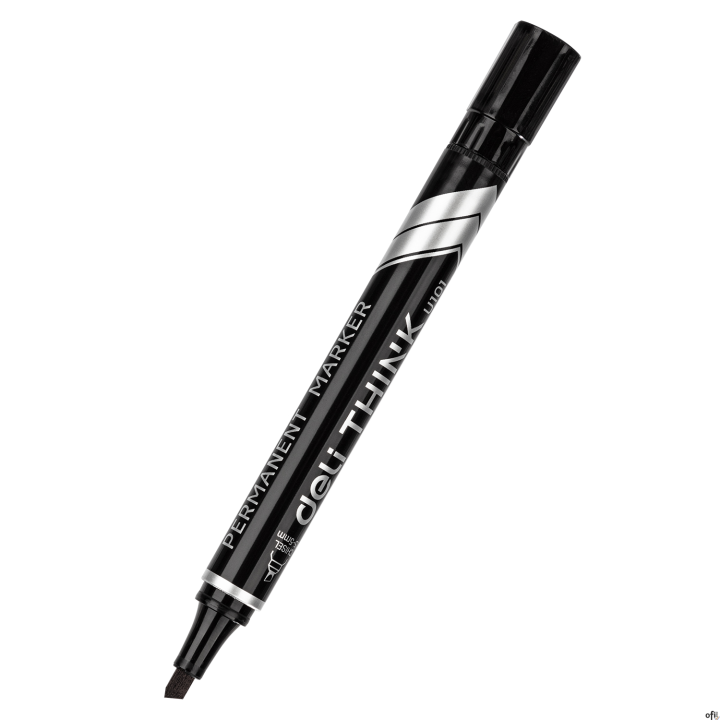 Marker permanentny ścięty 1,5_5 mm, czarny, EU10120, Deli