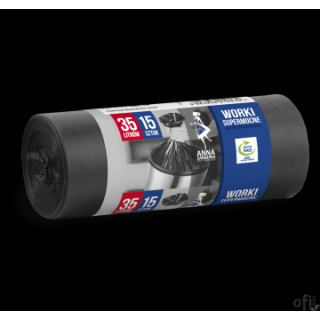 Worki na śmieci SUPERMOCNECechy:ekologiczne - worki na śmieci z regranulatukolor: czarnepojemność: 35 litrówilość: 15 sztukdługo