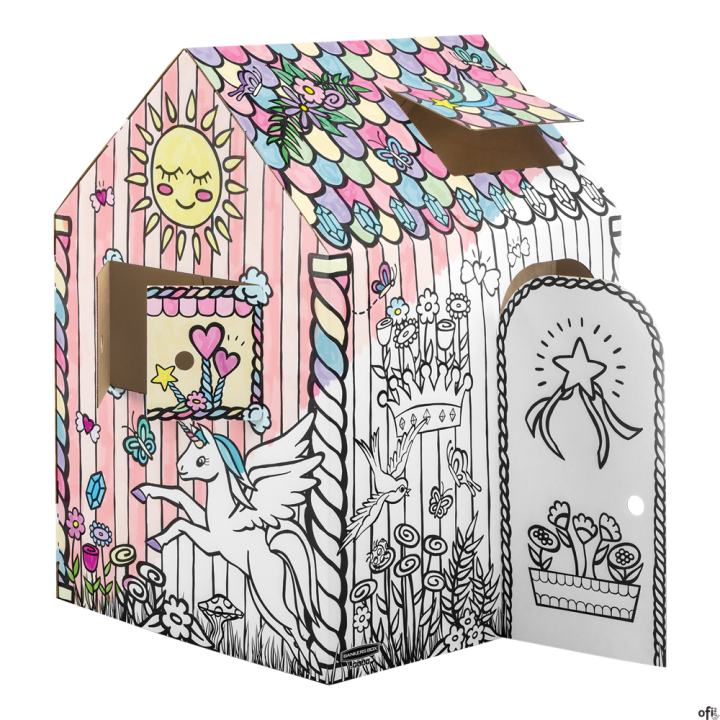 Domek do kolorowania rozmiar XL, jednorożec, 1 szt, szary karton (FSC) 1232401 FELLOWES