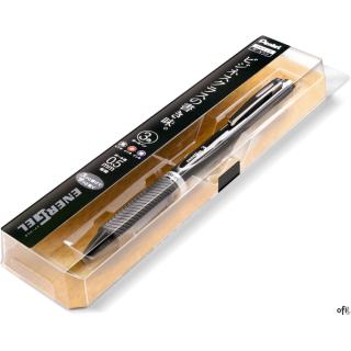 Wielozadaniowy cienkopis kulkowy do szkoły, pracy i biura.__W jednej obudowie _ trzy wkłady EnerGel: czarny, czerwony i niebiesk