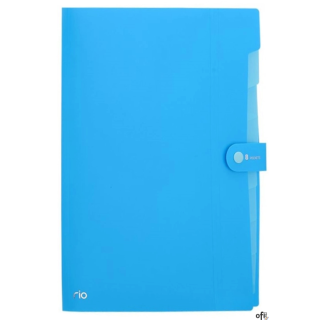 Teczka zatrzaskowa A4, 8 przegródek, seria Rio, niebieska, EB40102_BLUE, Deli