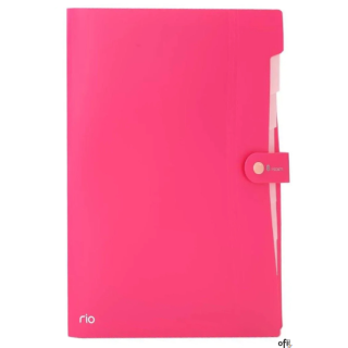 Teczka zatrzaskowa A4, 8 przegródek, seria Rio, różowa, EB40102_PINK, Deli
