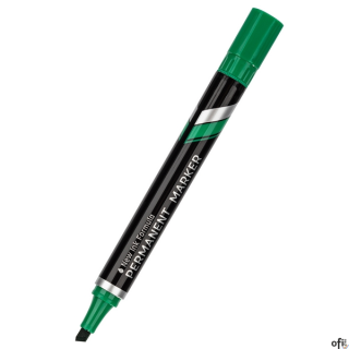 Marker permanentny ścięty 1,5_5 mm, zielony, EU10150, Deli