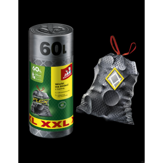 JAN NIEZBĘDNY Worki na śmieci magnum flex z taśmą 60l 20szt. szare 353487