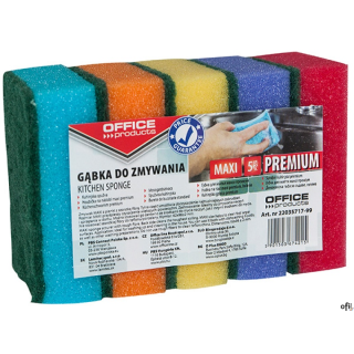 zmywak MAXI z pianki z szorstką fibrą_tylna część umożliwia doczyszczenie najtrudniejszych zabrudzeń_rozmiar MAXI przyśpieszy cz