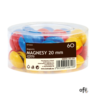 – w plastikowej obudowie– średnica: 20 mm– opak. 60 szt. w tubie