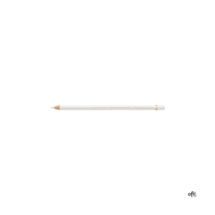 Kredka artystyczna Polychromos Faber-Castell w kolorze white (101). Seria ta jest ceniona na całym świecie zarówno przez profesj