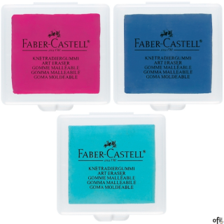 Gumka artystyczna chlebowa Faber-Castell w kolorach z serii trend. Umożliwia korekty i rozjaśnienie rysunku wykonanego miękkim o