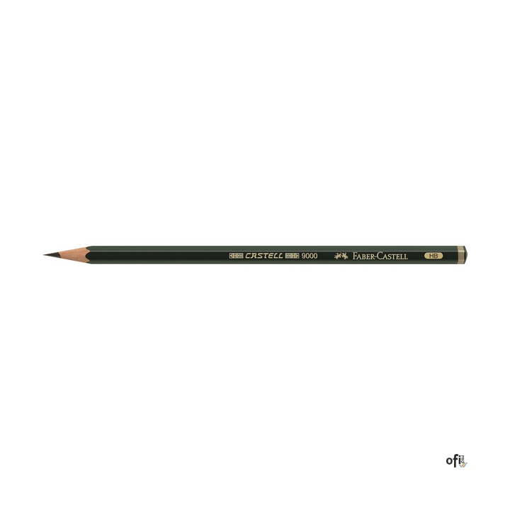 Ołówek grafitowy Castell 9000 Faber-Castell w kolorze zielonym. Kultowy i klasyczny _ sześciokątny ołówek najwyższej jakości z w