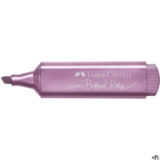 Zakreślacz 1546 Faber-Castell w kolorze metalicznym rubinowy. Wysokiej jakości błyszczący kolor, idealny do zaznaczania, podkreś