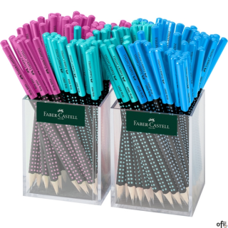 Ołówek grafitowy Grip 2001 Two Tone Faber-Castell 3 x 48 szt. w kolorach czarno-różowym, czarno-turkusowym i czarno-niebieskim w