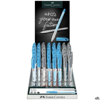 Display długopisów K-One Faber-Castell 40 szt. w kolorze czarnym i niebieskim. Zapewniają wyjątkowo gładkie i niestrudzone pisan