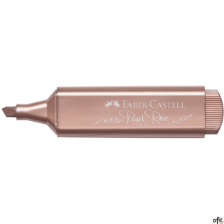 Zakreślacz 1546 Faber-Castell w kolorze metalicznym różowy. Wysokiej jakości błyszczący kolor, idealny do zaznaczania, podkreśla