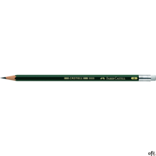 Ołówek grafitowy Castell 9000 Faber-Castell w kolorze zielonym. Kultowy i klasyczny _ sześciokątny ołówek najwyższej jakości z w