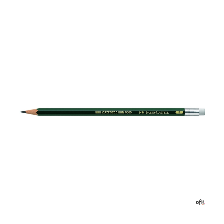 Ołówek grafitowy Castell 9000 Faber-Castell w kolorze zielonym. Kultowy i klasyczny _ sześciokątny ołówek najwyższej jakości z w