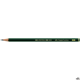 Ołówek grafitowy Castell 9000 Faber-Castell w kolorze zielonym. Kultowy i klasyczny _ sześciokątny ołówek najwyższej jakości z w