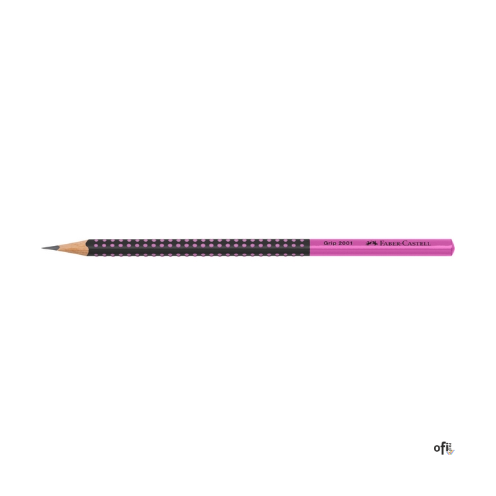 Ołówek grafitowy Grip 2001 Two Tone Faber-Castell w kolorze czarno-różowym. Nawet w czasach zdominowanych przez komputery, telef