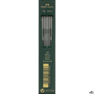 Rysiki grafitowe 9071 Faber-Castell 10 szt. w wygodnym plastikowym opakowaniu. Stopień twardości 2B. Odporne na złamania, o grub