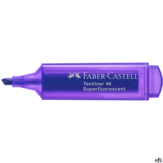 Zakreślacz 1546 Faber-Castell w kolorze fioletowym. Wysokiej jakości superfluorescencyjny kolor, idealny do zaznaczania, podkreś