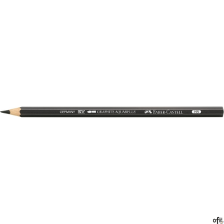 Ołówek grafitowy akwarelowy Faber-Castell Aquarelle w kolorze czarnym. Idealny do klasycznego malarstwa akwarelowego, szkicowani