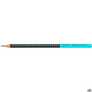 Ołówek grafitowy Grip 2001 Two Tone Faber-Castell w kolorze czarno-turkusowym. Nawet w czasach zdominowanych przez komputery, te