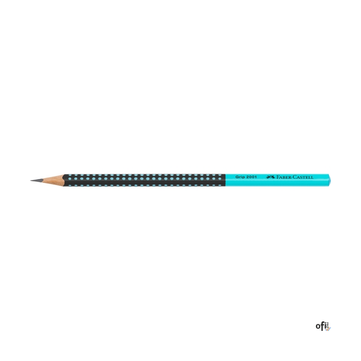 Ołówek grafitowy Grip 2001 Two Tone Faber-Castell w kolorze czarno-turkusowym. Nawet w czasach zdominowanych przez komputery, te
