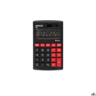 Kalkulator kieszonkowy M8, 8_pozycyjny, czarny, 72610/90 ML, Maul