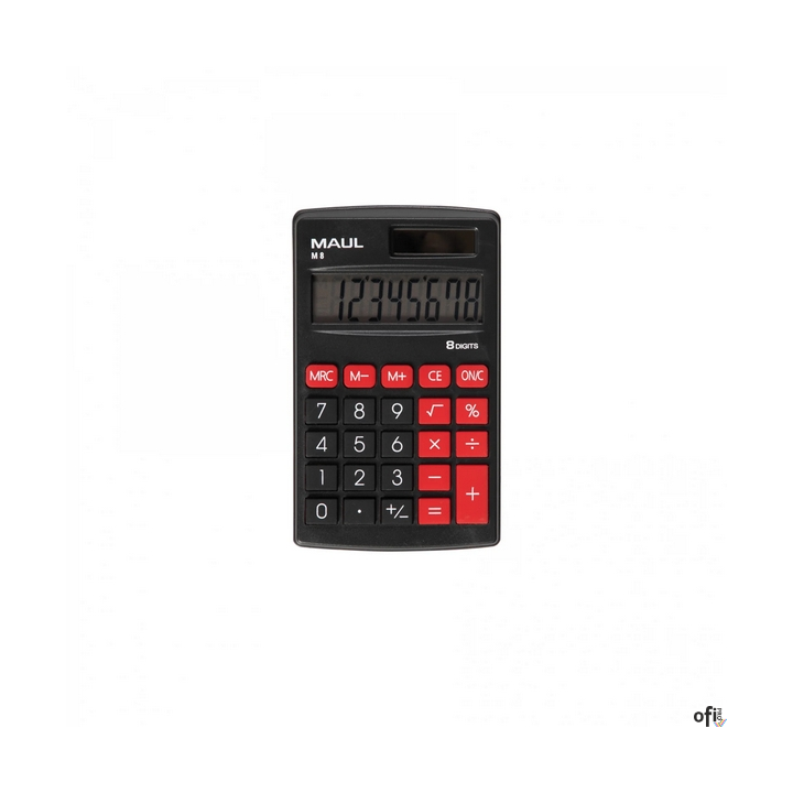 Kalkulator kieszonkowy M8, 8_pozycyjny, czarny, 72610/90 ML, Maul