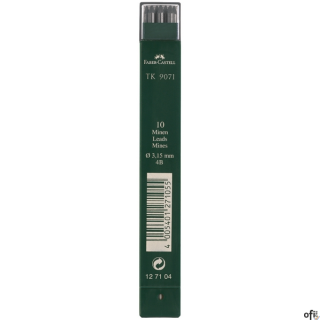 Rysiki grafitowe 9071 Faber-Castell 10 szt. w wygodnym plastikowym opakowaniu. Stopień twardości 4B. Odporne na złamania, o grub