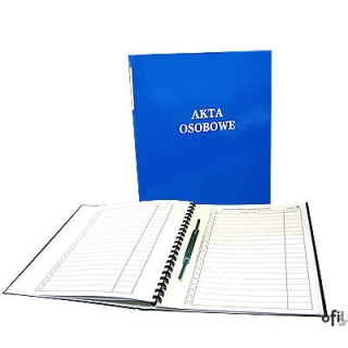 Teczka akt osobowych, oprawa twarda, binda wew.niezadruk.niebieska A-E 1824-339-139 WARTA (X)