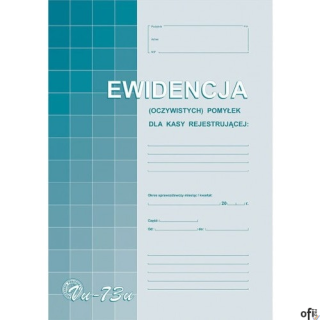 Vu73-u Ewid.(oczyw)pomyłek z kasy rej.A4 Michalczyk i Prokop