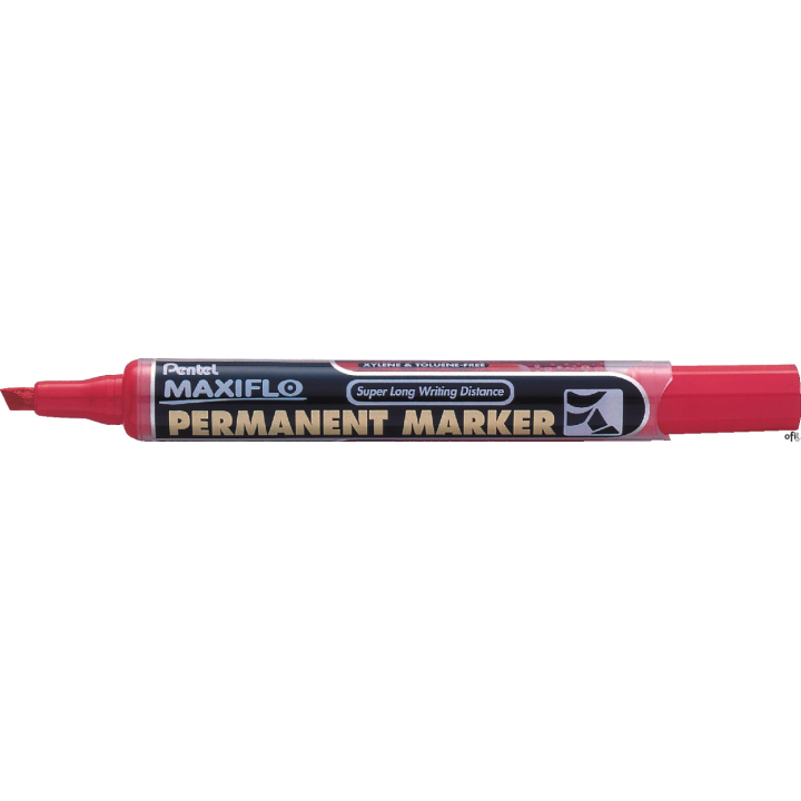Marker permanentny MAXIFLO NLF60 czerwony ścięty z tłoczkiem PENTEL