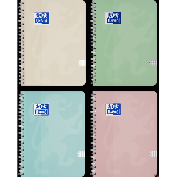 Kołozeszyt Oxford Touch Pastelowy 2-spiralny A5 80 kartek 90 g kratka 5x5 mm 400175357