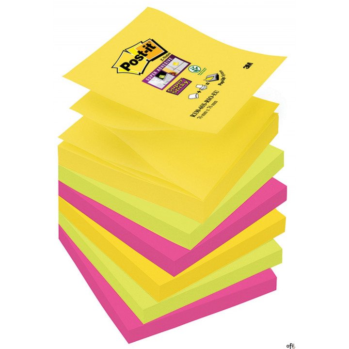 Nowy indeks blk0048011 Bloczek samoprzylepny POST-IT Super sticky Z-Notes (R330-6SS-RIO), 76x76mm, 6x90 kart., paleta Rio de Jan