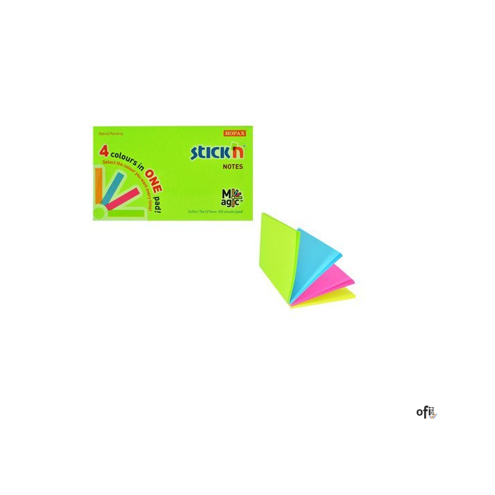 Bloczek STICKN MAGIC PAD 76x127mm neon mix kolorów 21573