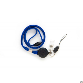 Taśma 601284 (10) niebieska wypinajaca z mech ściągającym klipsem i zawieszka