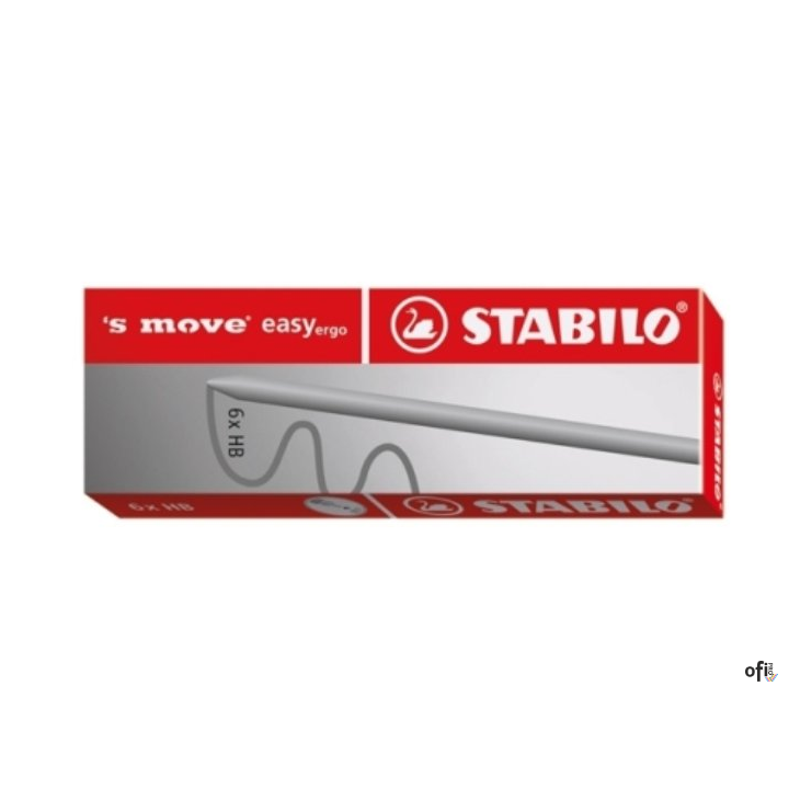 Wkłady grafitowe do ołówka STABILO s move easy ergo, typu HB o średnicy 3,15 mm. Pudełko zawierające 6 wkładów.