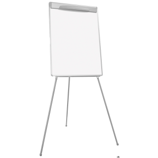 flipchart z tablicą wysokiej jakości o powierzchni suchościeralno-magnetycznej_stabilna, lekka konstrukcja z trójnogiem_wąska, p
