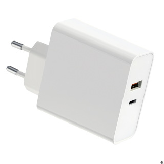 Ładowarka sieciowa o maksymalnej mocy 87W.Wyposażona złącze USB-C z funkcją Power Delivery. Dzięki temu możliwe jest przesyłanie