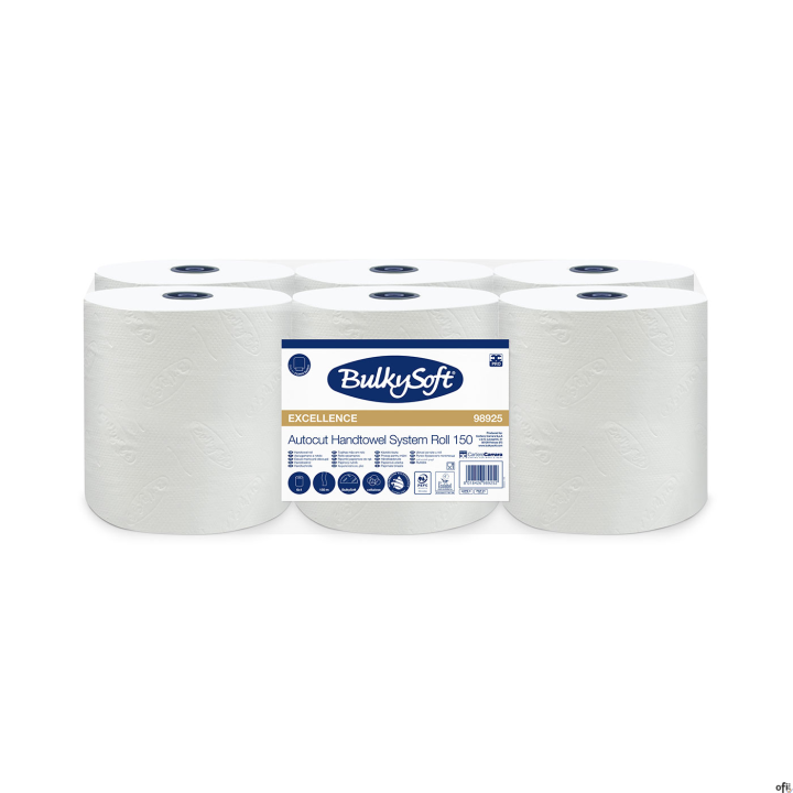 Ręcznik w roli autocut PRO (6rolek) biały, celuloza, 3w, 150m, 98925 BULKYSOFT SALE