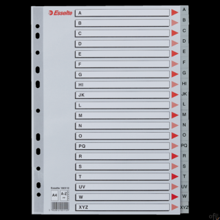 Przekładki plastikowe szare PP A4 A-Z alfabetyczne ESSELTE 100112
