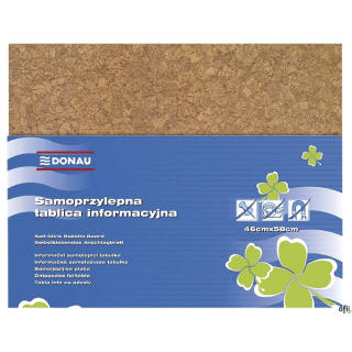 tablica informacyjna o wzorze korkowym_do przylepienia na ścianie, lodówce, szafce, itp._umożliwia wielokrotne przymocowywanie i