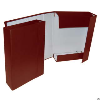 • Teczka typu "box".• Wymiary: ~243x325 mm.• Wykonana z twardej tektury litej o grubości 2 mm, oklejana tapetą introligatorską.•