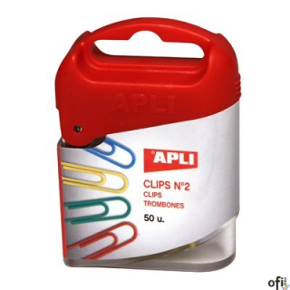 Spinacze kolorowe 50szt.APLI 12346 pudełko plastik