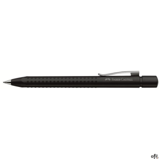 Długopis automatyczny z serii Grip 2011 Faber-Castell w kolorze czarnym matowym. Zaprojektowany dla niestrudzonego pisania, przy